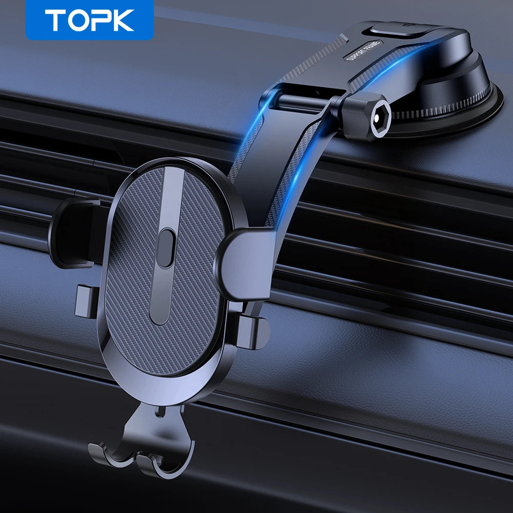 TOPK Car Phone Holder Mount Cell Phone Mount for Car Dashboard for Universal Cars 360° Rotatable Mobile Phone Holde