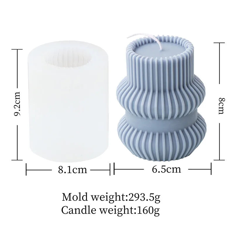 KIMLUD, Upgraded Knot Cylindrical Candle Silicone Mold Bow Knot Stripe Cylindrical Candle Mold Vase Shape Candle Acrylic Plastic mold, sliicone Mold as pic 2, KIMLUD APPAREL - Womens Clothes