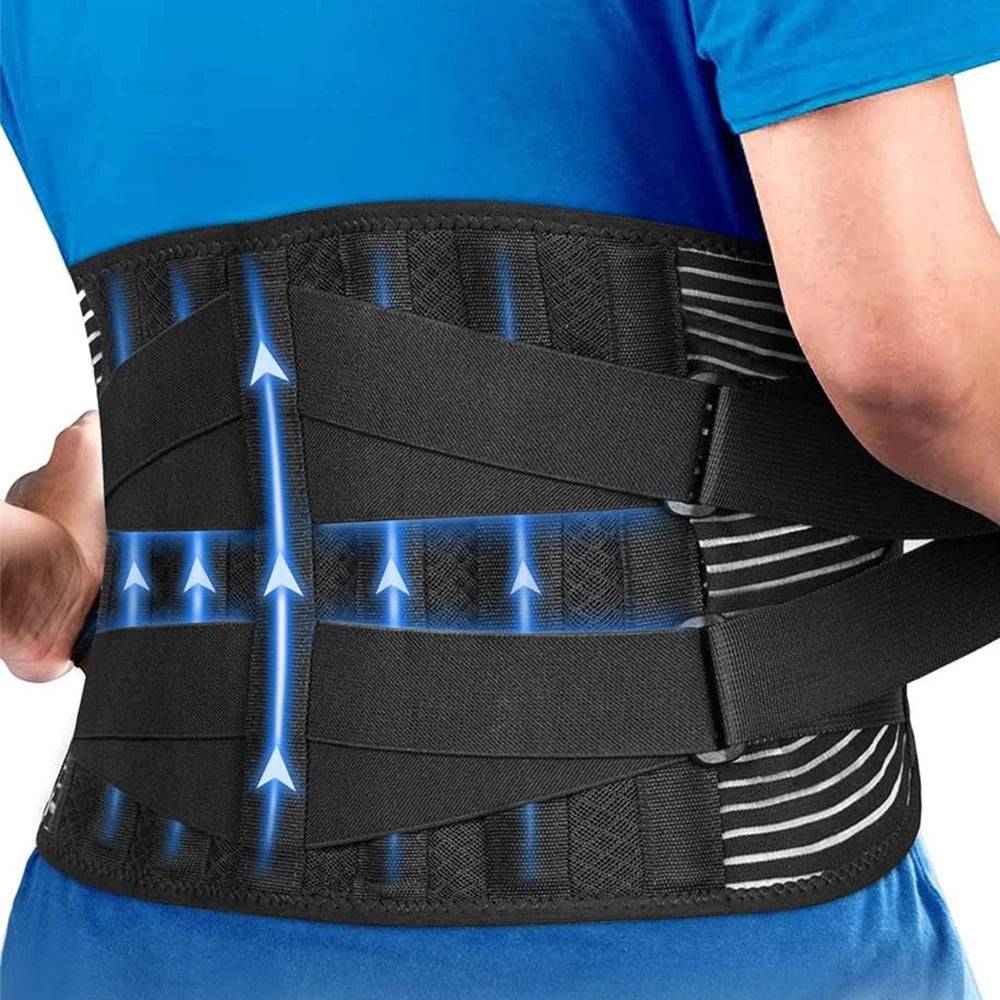 Double Pull Back Lumbar Support Belt Waist Orthopedic Corset Men Women Spine Decompression Waist Trainer Brace Back Pain Relief - KIMLUD