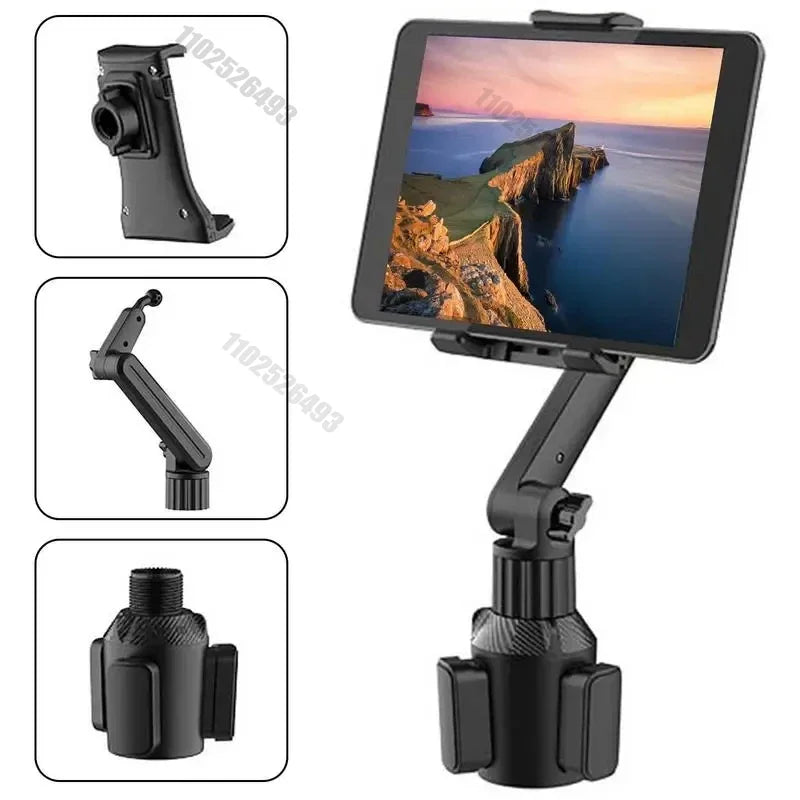 NEW Tablet Cup Holder Mount 360 Adjustable Smartphone Holder Car 270 Tilt Bar Triangular Base Ram Mount Tablet Holder For SUVs - KIMLUD