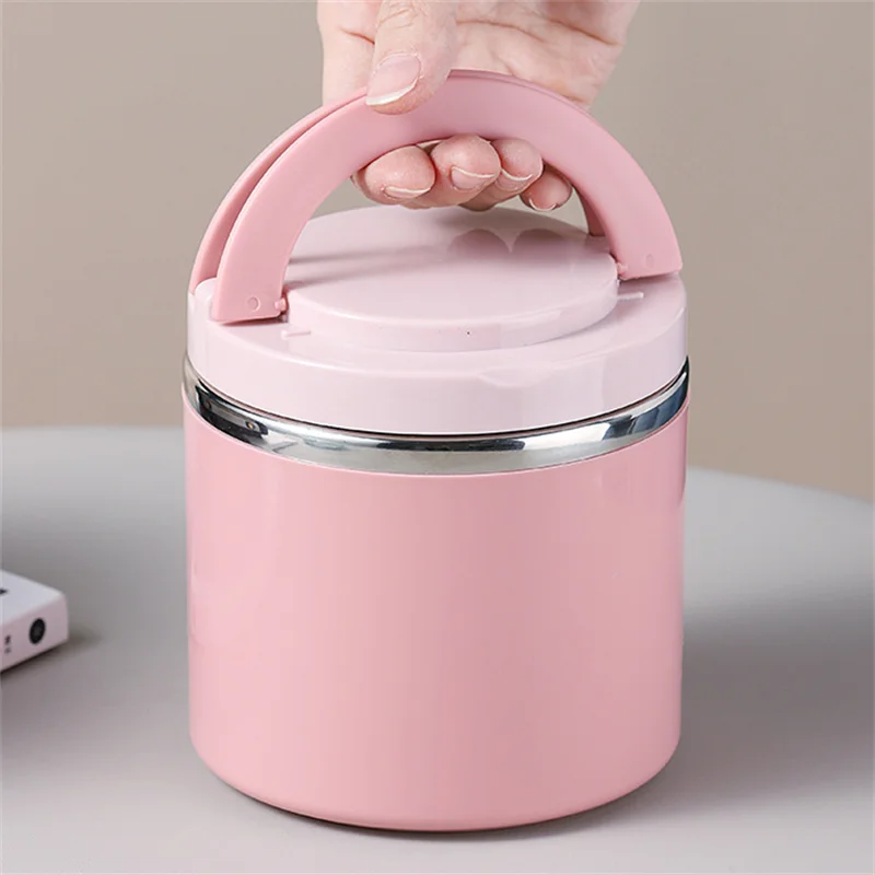 Soup Thermos Food Jar Insulated Lunch Container Bento Box for Cold Hot Food Food Flask Stainless Steel Lunch Box With Handle - KIMLUD