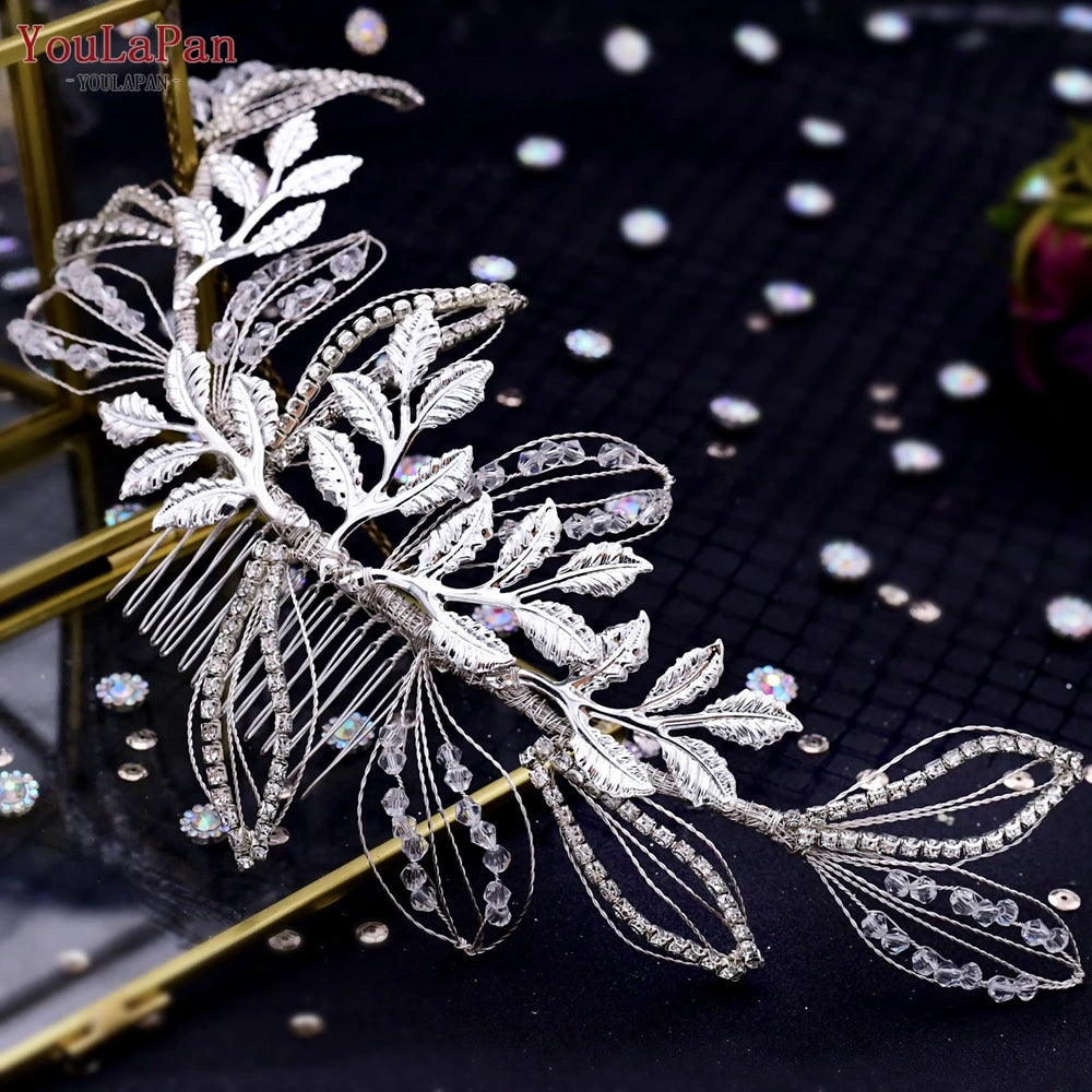 KIMLUD, YouLaPan Alloy Flower Bridal Hair Accessories Wedding Hair Clips Rhinestone Side Hairpin Women Crystal Wedding Headdress HP254, HP316-S, KIMLUD APPAREL - Womens Clothes