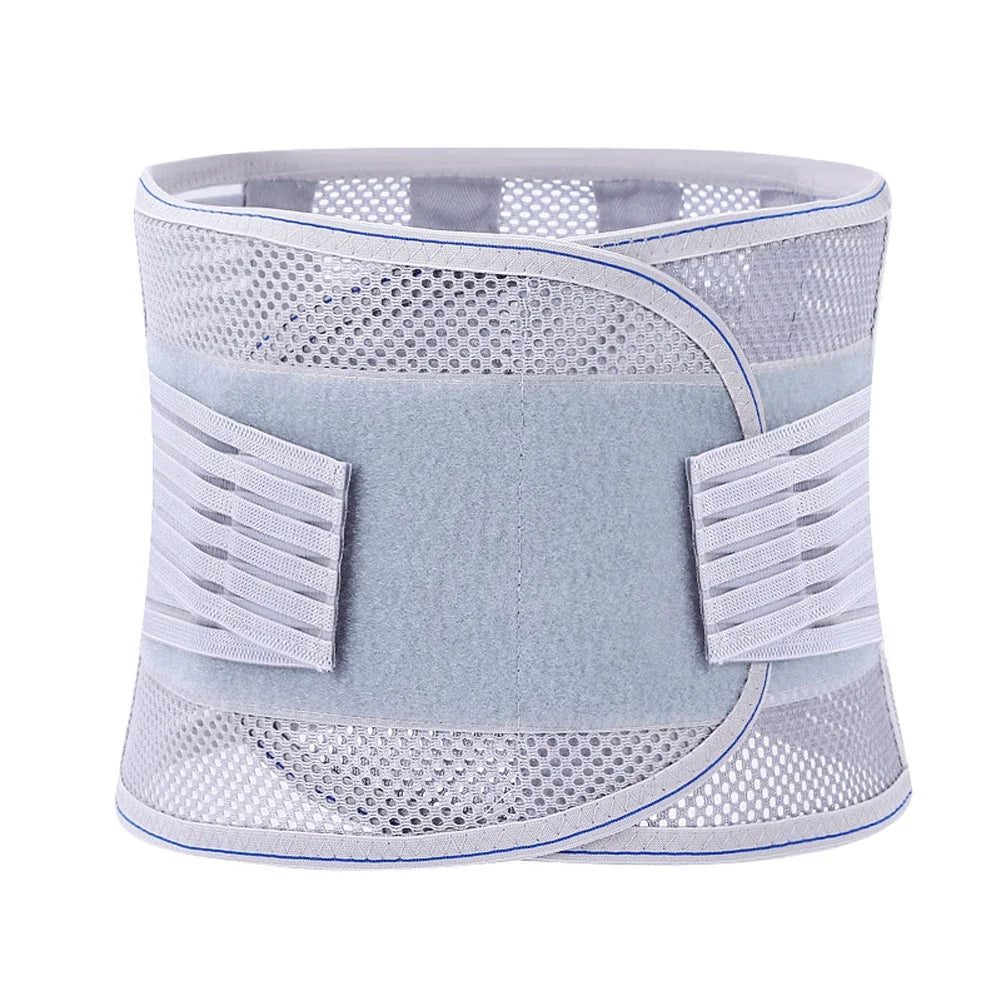 KIMLUD, Breathable Lumbar Support Belt With 5 Reinforced Support Plates,Adjustable Back Brace Waist Trainer For HerniatedDisc Protection, Light Grey / L, KIMLUD APPAREL - Womens Clothes