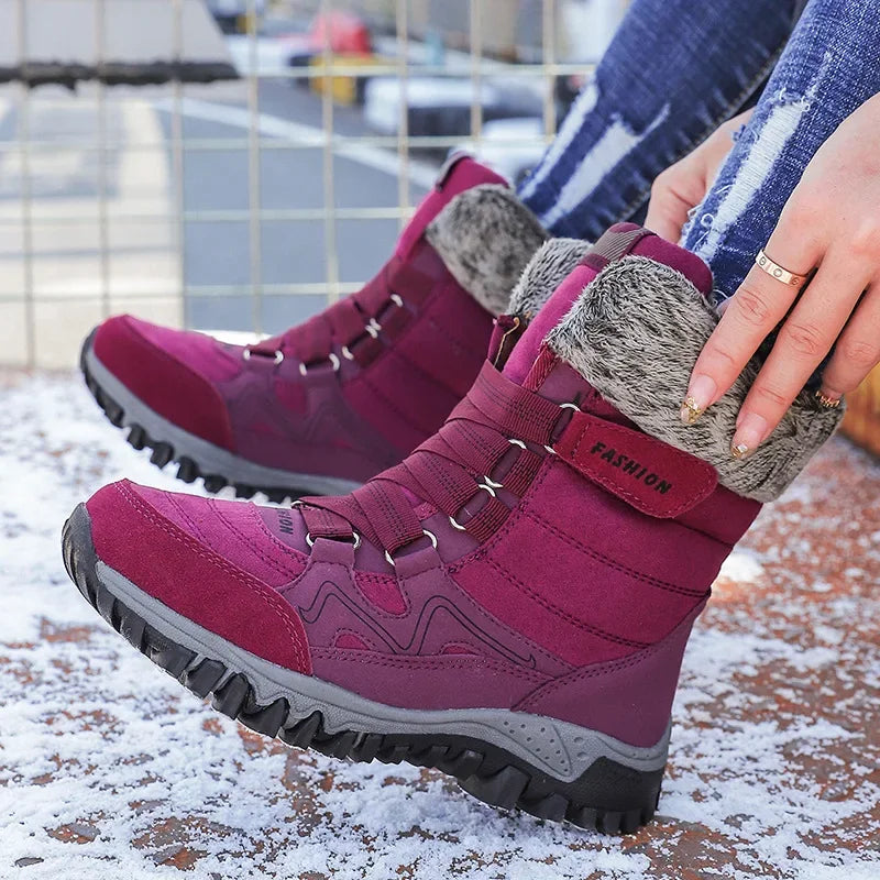 Women's Snow Boots Winter Plush Warm Platform Women's Ankle Boots Wear-resistant Waterproof Non-slip Lady Snow Boots for Womens