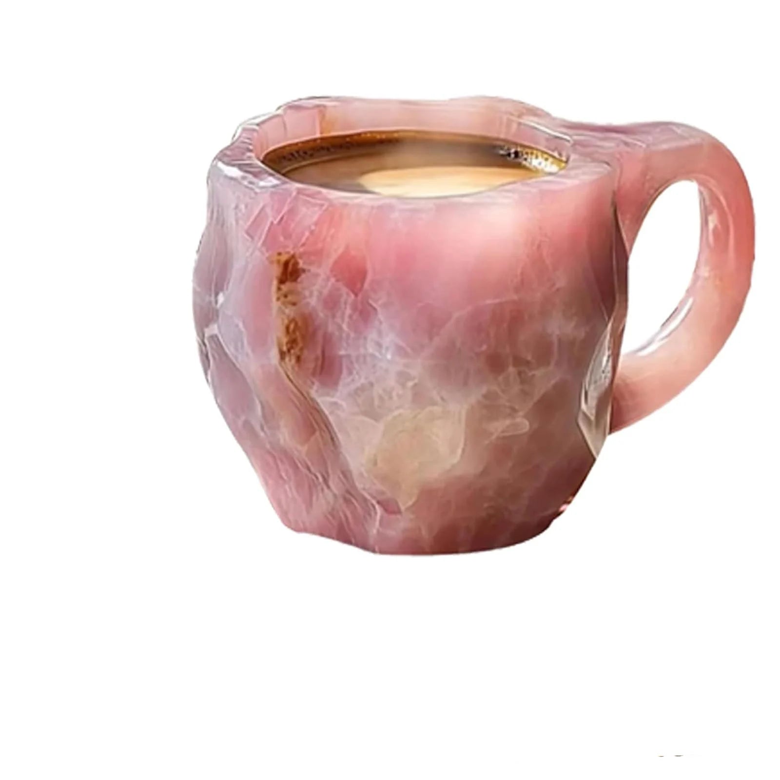 KIMLUD, Mineral Crystal Coffee Mug, 2024 New Multi Colour Natural Mineral Crystal Coffee Mug, Colourful Elegant Birthday Gift for Home, PINK / 301-400ml, KIMLUD APPAREL - Womens Clothes