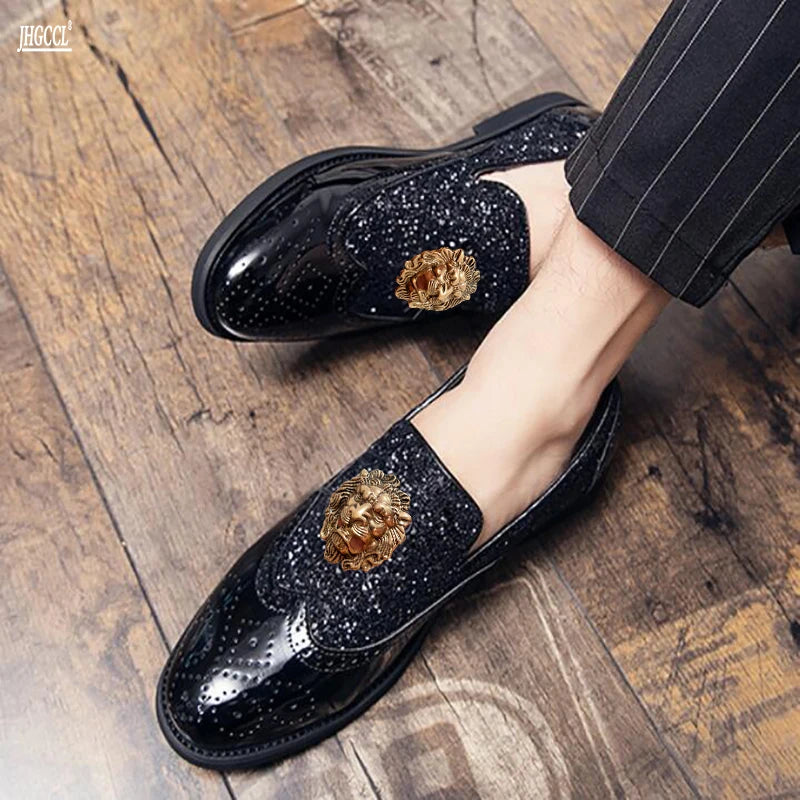 Mens Designer Loafers Fashion shoes Bright small leather shoes plus size slip-on lazy casual shoes Party wedding shoes A1