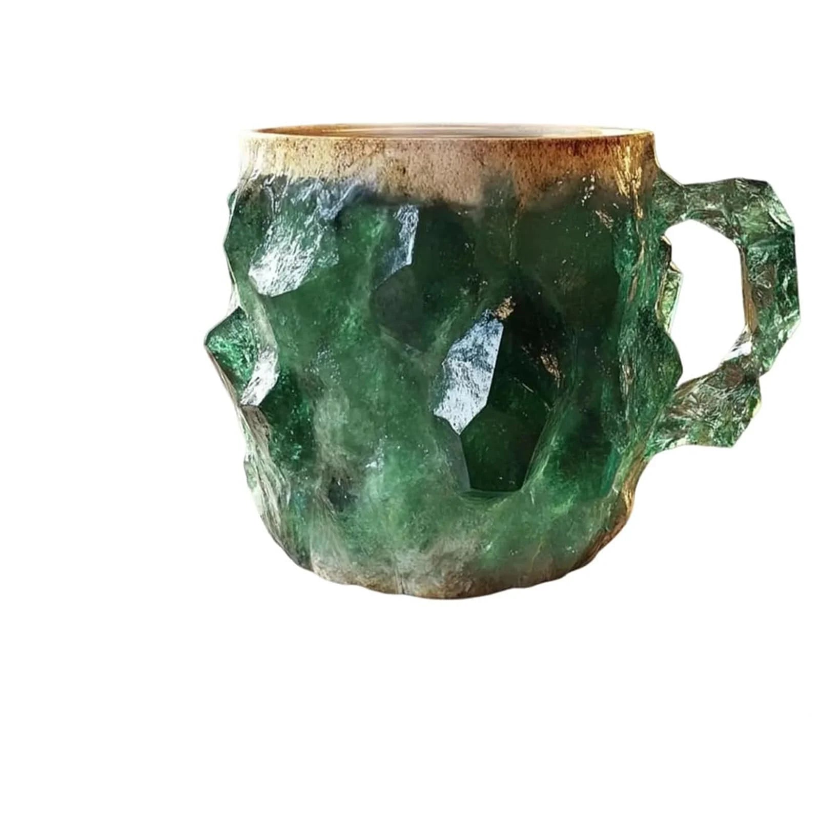 KIMLUD, Mineral Crystal Coffee Mug, 2024 New Multi Colour Natural Mineral Crystal Coffee Mug, Colourful Elegant Birthday Gift for Home, GREEN / 301-400ml, KIMLUD APPAREL - Womens Clothes