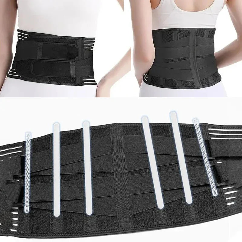 KIMLUD, Back Brace Adjustable Waist Belt Support Brace for Lumbar Trainer Sweat Belt for Sports New Assistance Waist Cushion, KIMLUD Womens Clothes