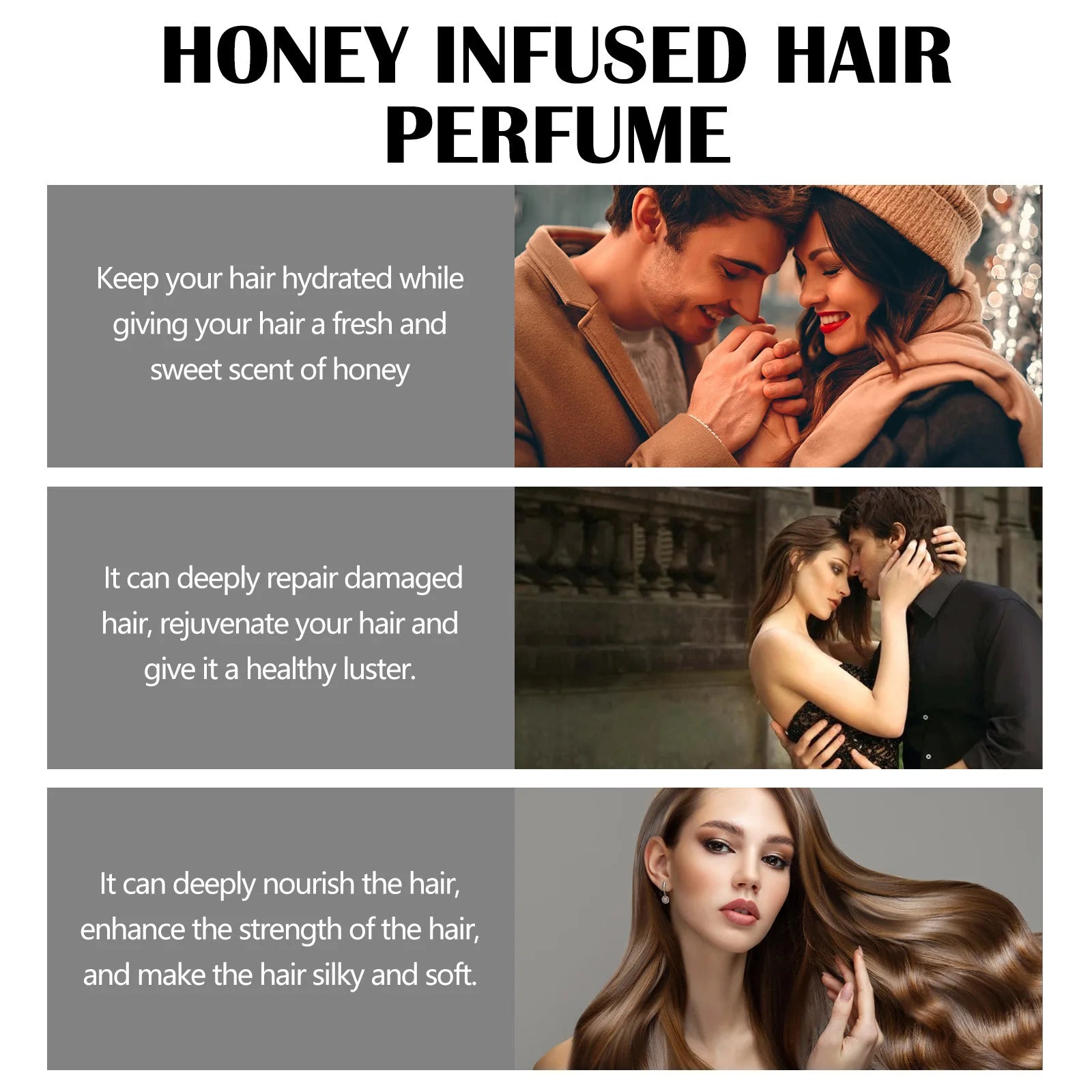 KIMLUD, Honey Infused Hair Perfume Improve Dry Fluffy Hair Anti-Frizz Smooth Sweet Note Long Lasting Fragrance Moisturize Hair Care Oil, KIMLUD Womens Clothes