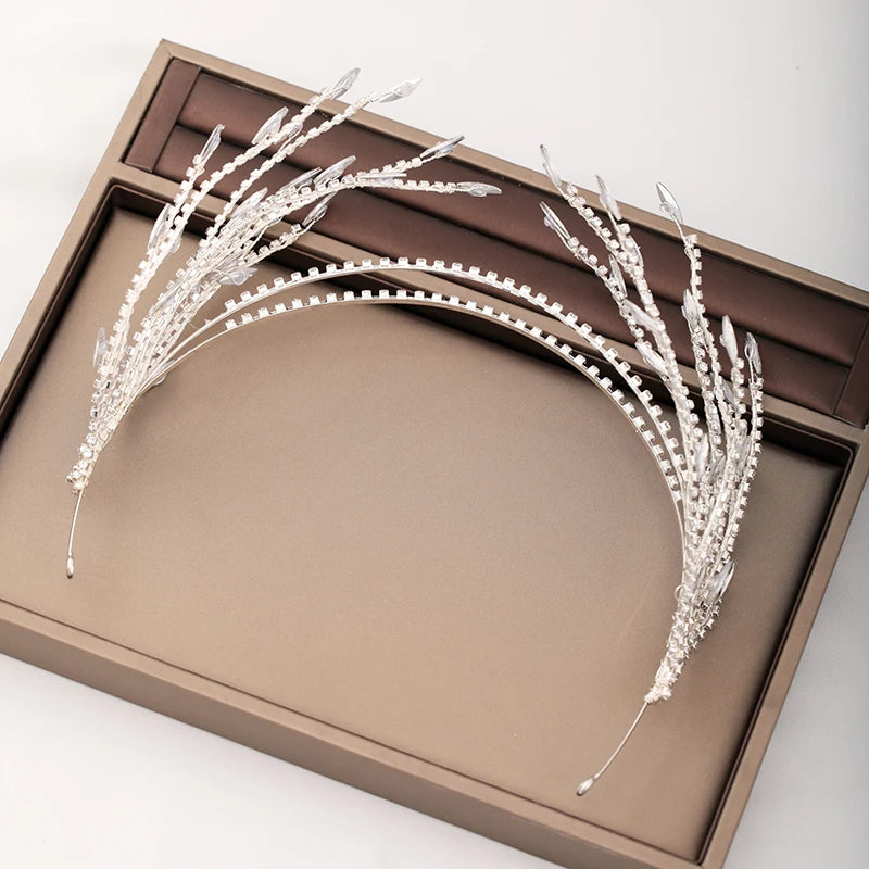 Silver Color Gold Fashion Hair Accessories Crystal Rhinestone Hairbands For Women Bride Tiaras And Crown Headpiece Jewelry