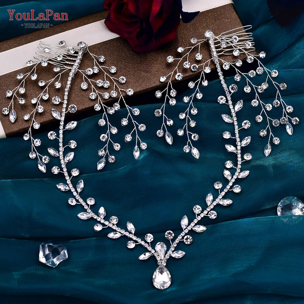 YouLaPan Bling Rhinestone Headband  Wedding Bridesmaid Headwear Women Fashion Hair Accessories Handmade Bride Tiara HP438