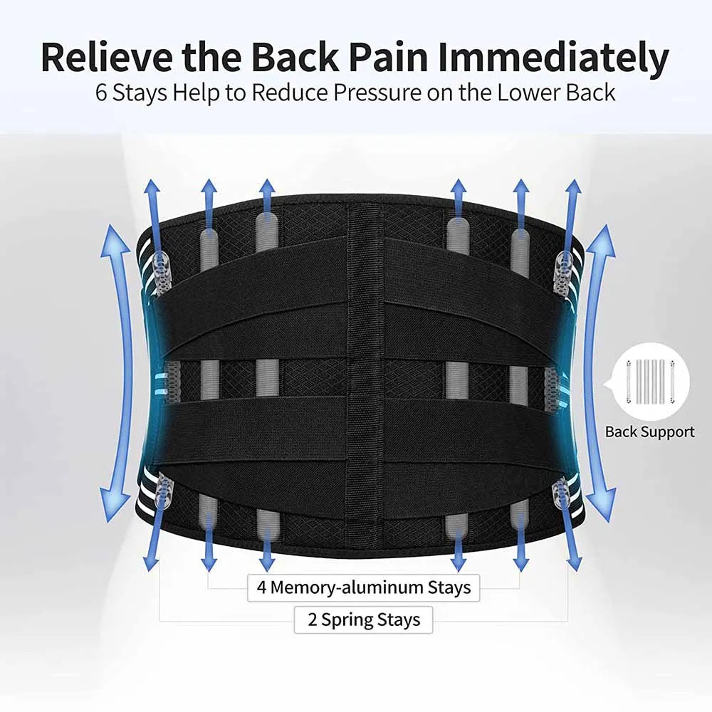 Double Pull Back Lumbar Support Belt Waist Orthopedic Corset Men Women Spine Decompression Waist Trainer Brace Back Pain Relief - KIMLUD