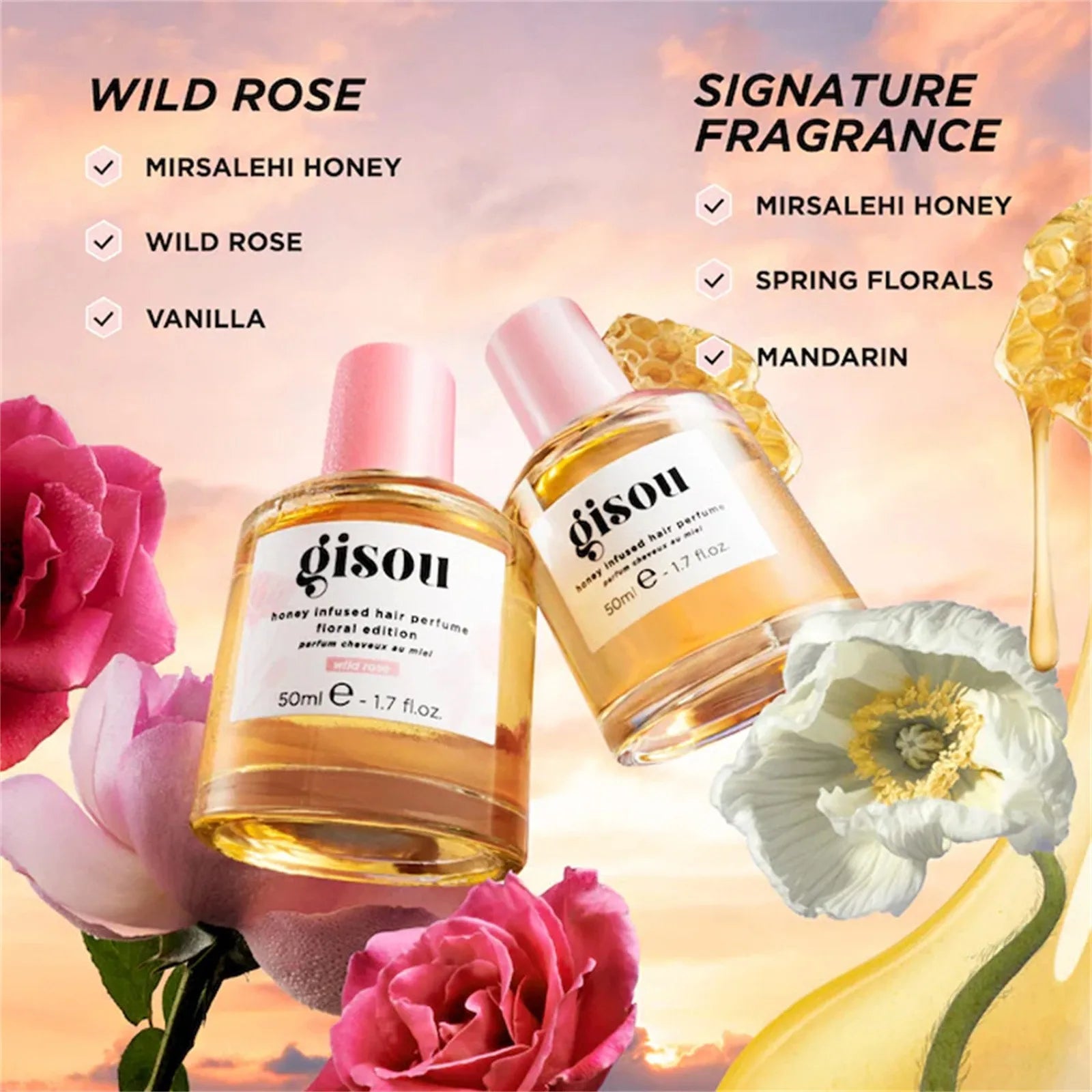 KIMLUD, Honey Infused Hair Perfume Portable For Travel-Friendly With Sweet Notes Of Honey Blended Irresistible Refreshing Scent, as shown, KIMLUD APPAREL - Womens Clothes