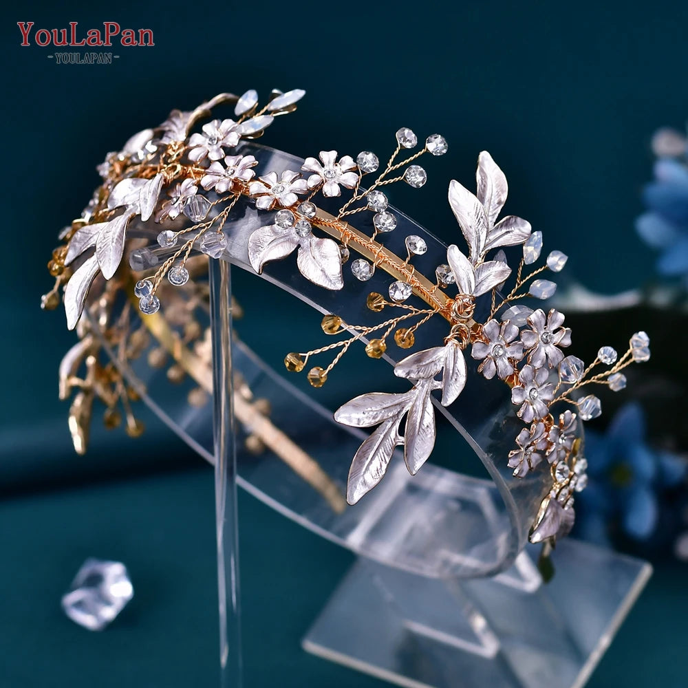 YouLaPan Bride Forehead Headband Sparkling Rhinestone Headpieces For Wedding Women Prom Party Head Jewelry Accessories HP599