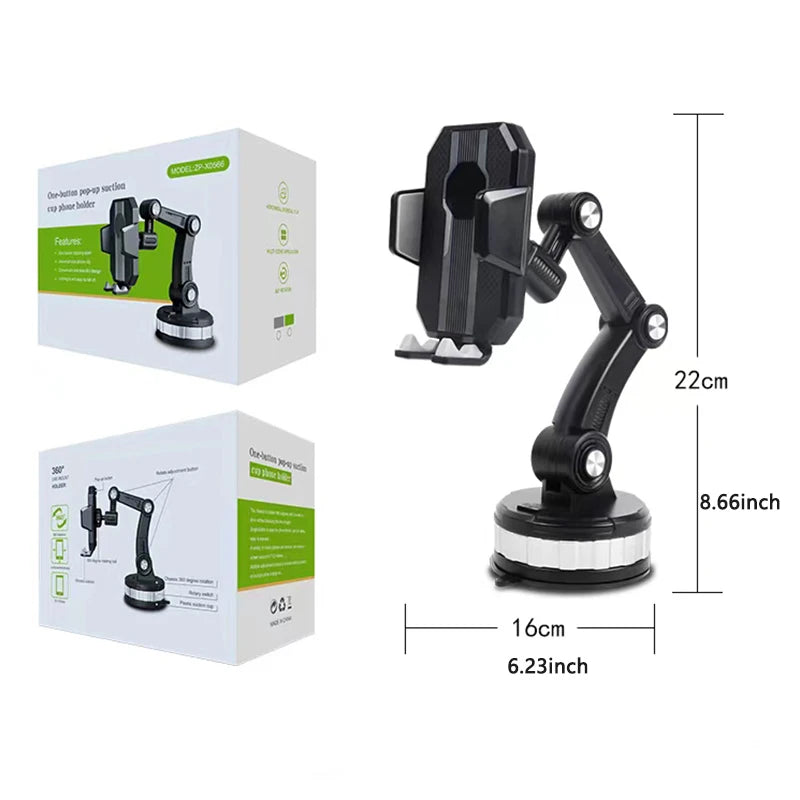 360 Rotatable Cellphone Car Phone Holder Fixed Shockproof Mobile Stand Big In GPS Support For iPhone Xiaomi  Samsung Accesorries