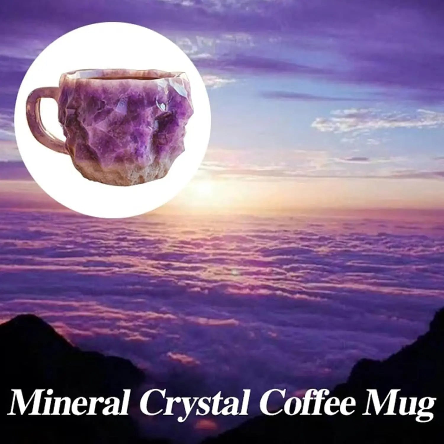 KIMLUD, Mineral Crystal Coffee Mug, 2024 New Multi Colour Natural Mineral Crystal Coffee Mug, Colourful Elegant Birthday Gift for Home, KIMLUD Womens Clothes