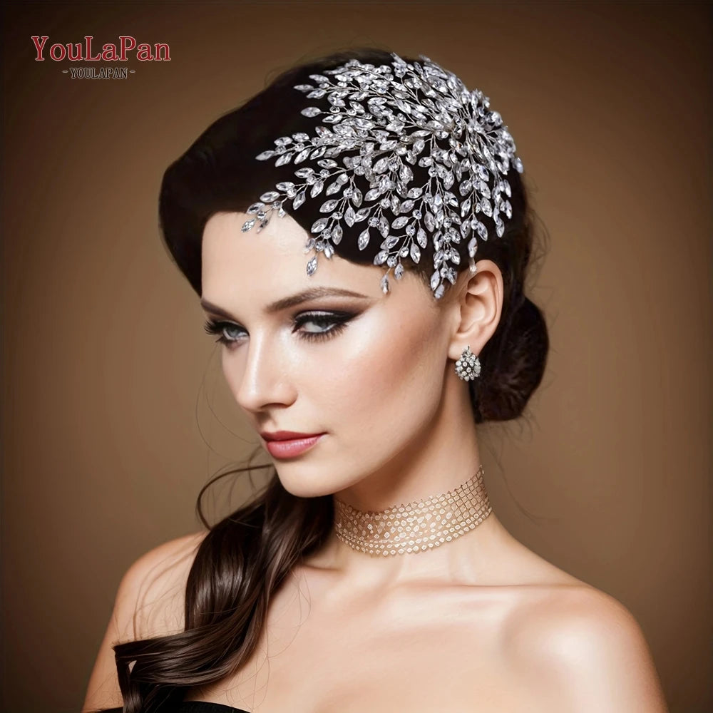 YouLaPan Bling Rhinestone Headband  Wedding Bridesmaid Headwear Women Fashion Hair Accessories Handmade Bride Tiara HP438