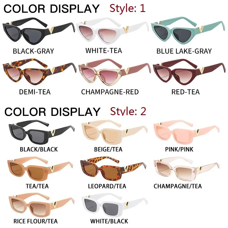 KIMLUD, INS Cat Eye Sunglasses Women 2024 Fashion Triangle Vintage Sun Glasses Female Brand Designer Retro Glasses Shades Oculos De Sol, KIMLUD Womens Clothes