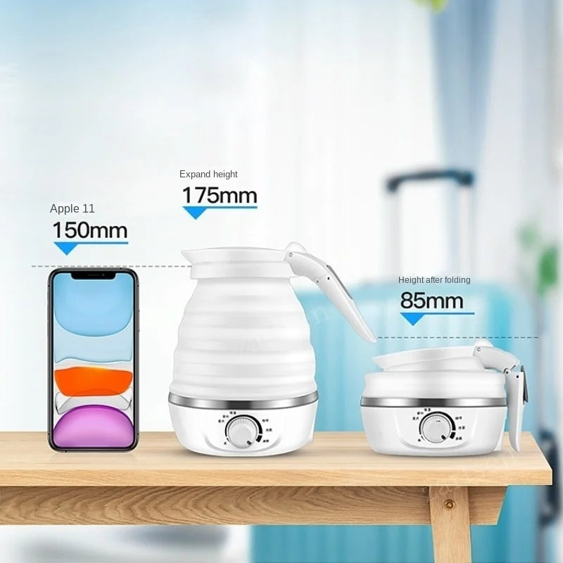 Foldable And Portable Teapot Water Heater 0.6L 600W Electric Kettle For Travel And Home Tea Pot Water Kettle Silica Gel