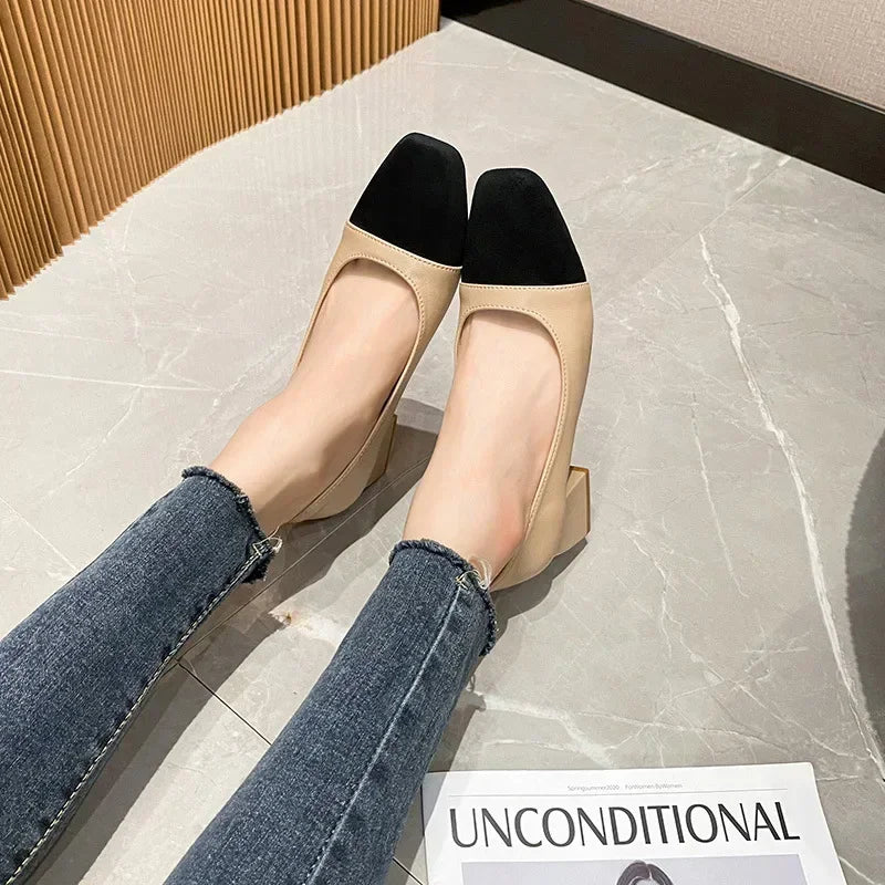 Women's High Heels Luxury Designer Shoes French Autumn New Slip on Casual Office Work Loafer Pumps Zapatillas Mujer 2024 - KIMLUD