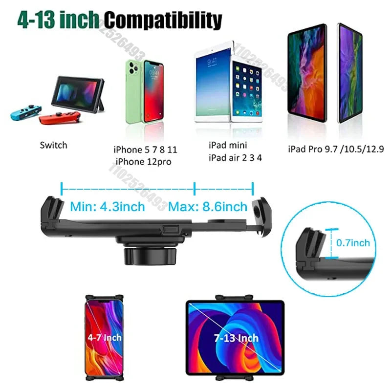 NEW Tablet Cup Holder Mount 360 Adjustable Smartphone Holder Car 270 Tilt Bar Triangular Base Ram Mount Tablet Holder For SUVs - KIMLUD