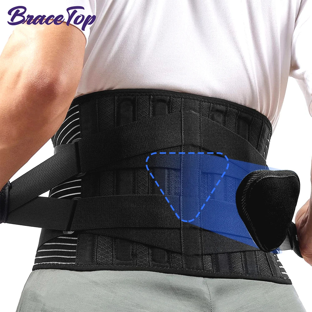 KIMLUD, S-3XL Sports Lower Back Brace with 6 Stays Anti-skid Orthopedic lumbar Support Breathable Waist Support Belt for Gym Pain Relief, with lumbar pad / L, KIMLUD APPAREL - Womens Clothes