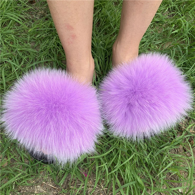 KIMLUD, New Arrival Girl Luxury Fluffy Fur Slippers Ladies Indoor Warm Furry Fur Flip Flops Women Amazing Plush Fur Slides Wholesale Hot, KIMLUD Womens Clothes