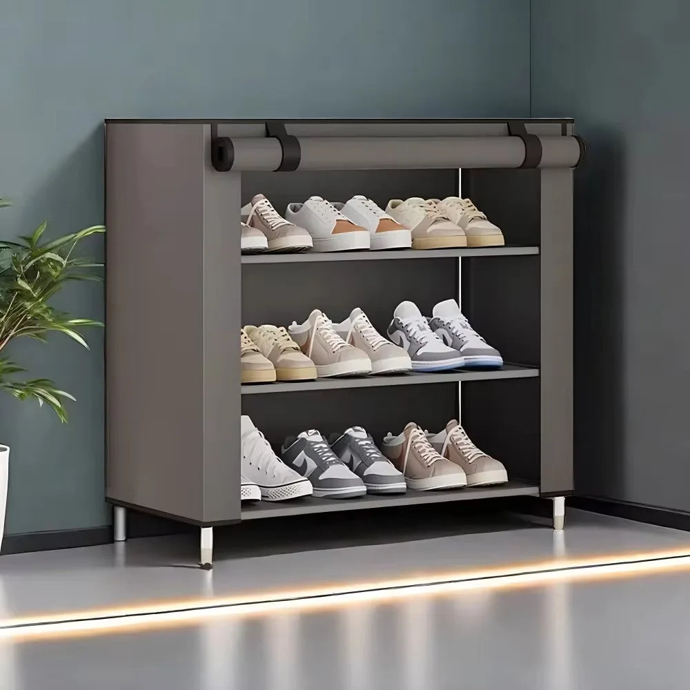 Dustproof Shoe Rack Multilayer Nonwovens Shoes Organizer Household Storage Shelf Living Room Hallway Space-saving Shoe Cabinet