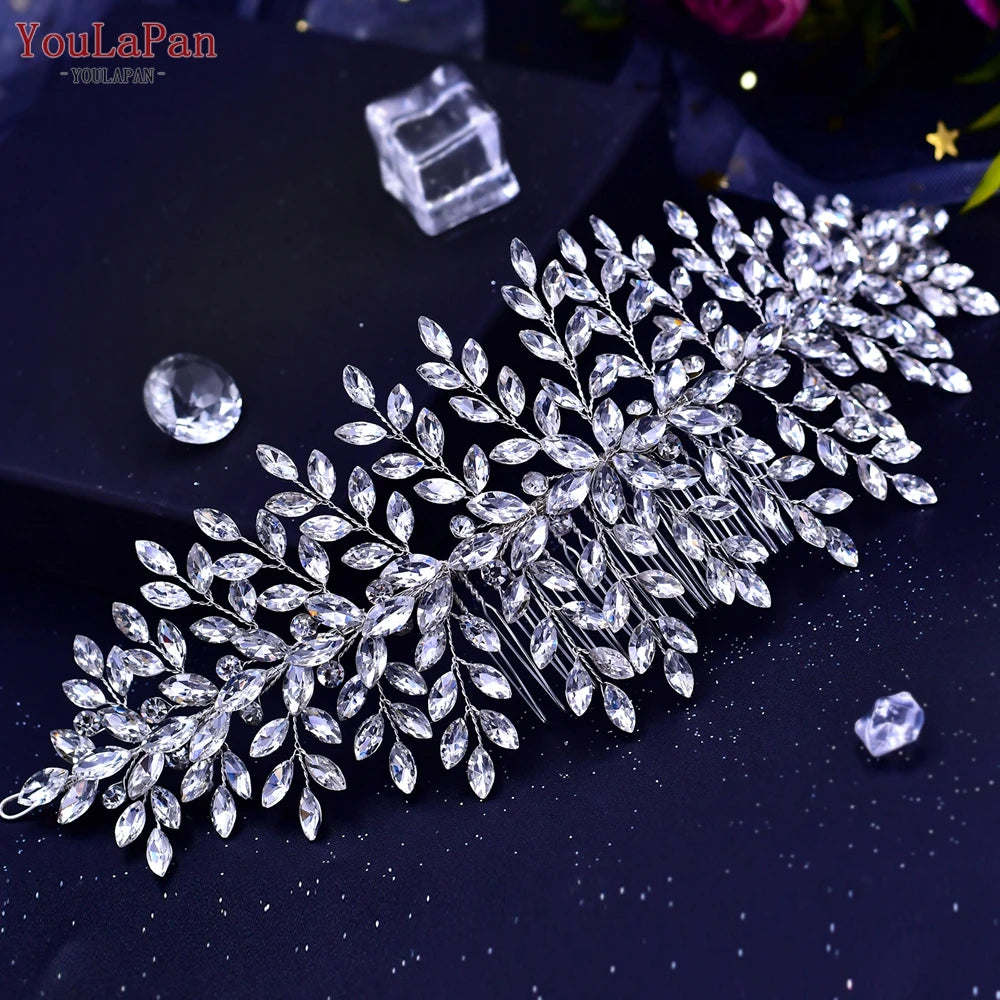 KIMLUD, YouLaPan Alloy Flower Bridal Hair Accessories Wedding Hair Clips Rhinestone Side Hairpin Women Crystal Wedding Headdress HP254, HP311-S, KIMLUD APPAREL - Womens Clothes