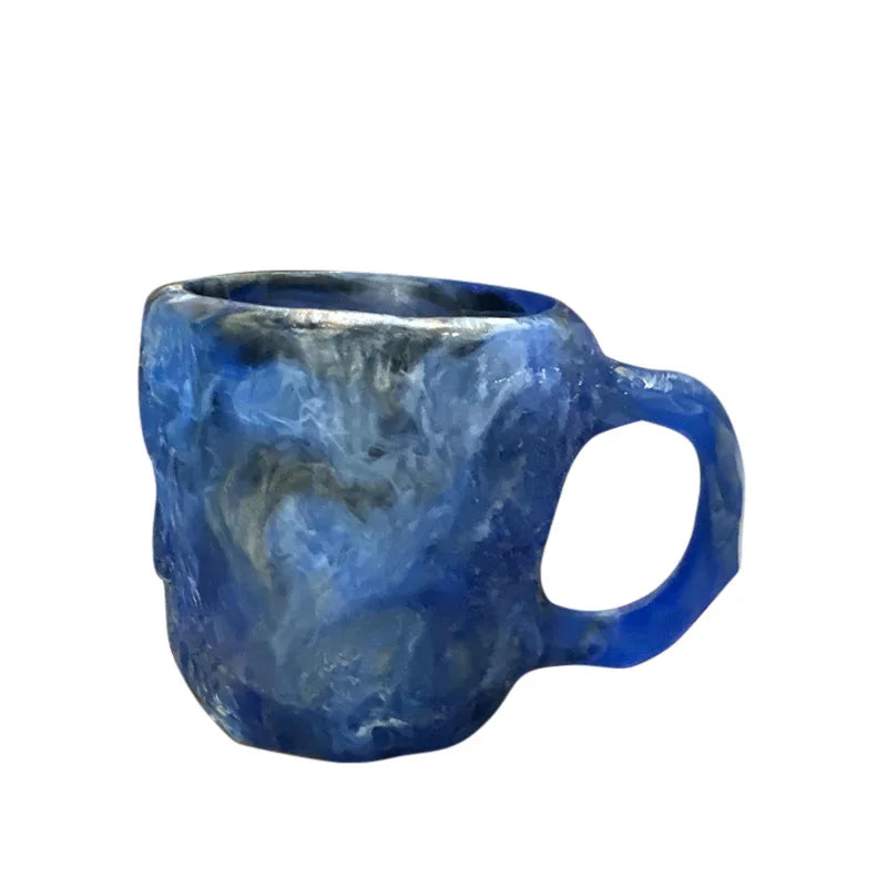 KIMLUD, Mineral Crystal Coffee Mugs Resin Distinctive Multi Color Relief Printing High-capacity Water Cup Colourful Christmas Gift Mugs, Blue, KIMLUD APPAREL - Womens Clothes