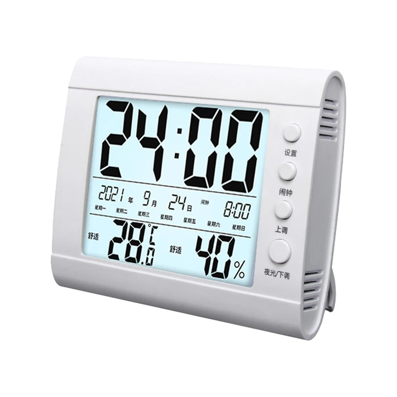 LCD Digital Temperature Baby Room Humidity Meter Backlight Home Indoor Electronic Hygrometer Thermometer With Time