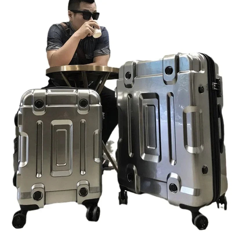 Travel Suitcases Technology Sense Rolling Luggage New Universal Wheel Trolley Case Password Boarding Bag 20 24 26 28 Inch