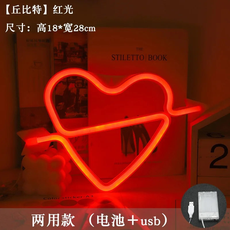 Love LED Neon Sign Light Glowing Valentine's Day Propose Festival Decoration Neon Lamp For Home Party Decor Adult Gift