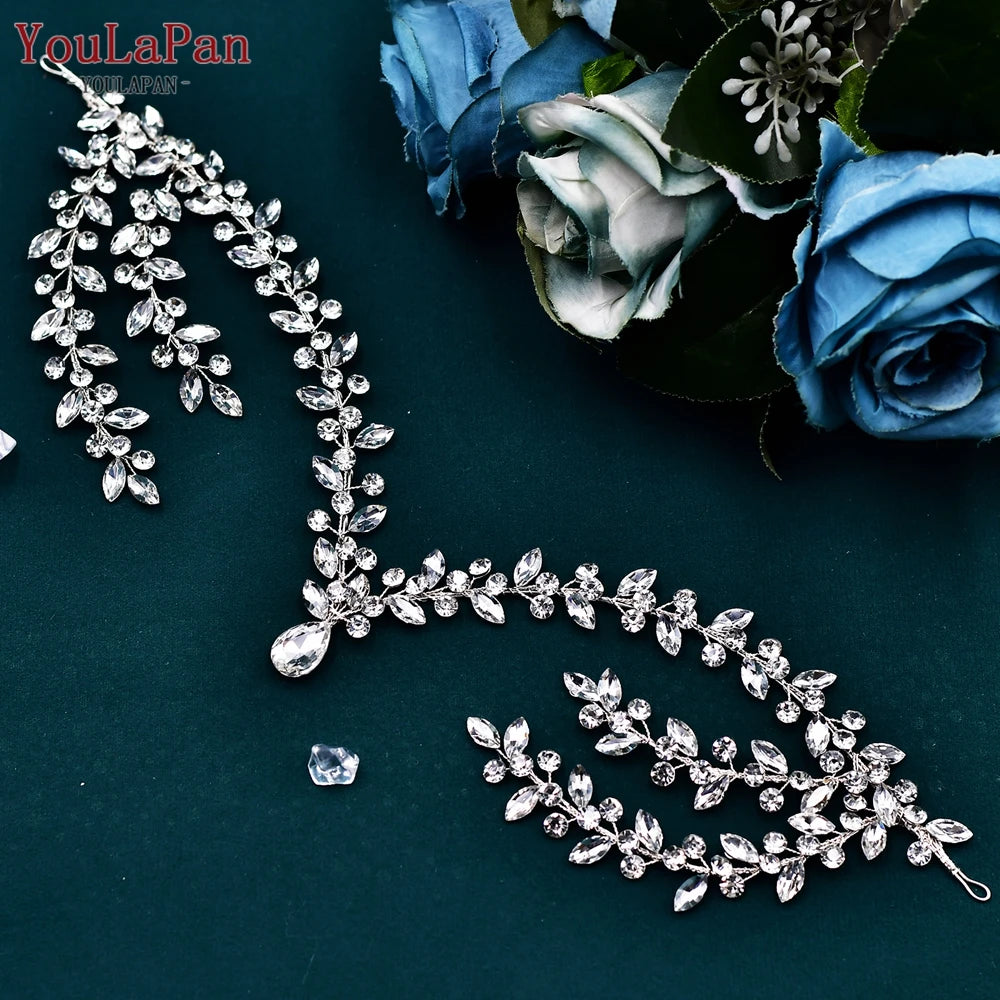 YouLaPan Bride Forehead Headband Sparkling Rhinestone Headpieces For Wedding Women Prom Party Head Jewelry Accessories HP599