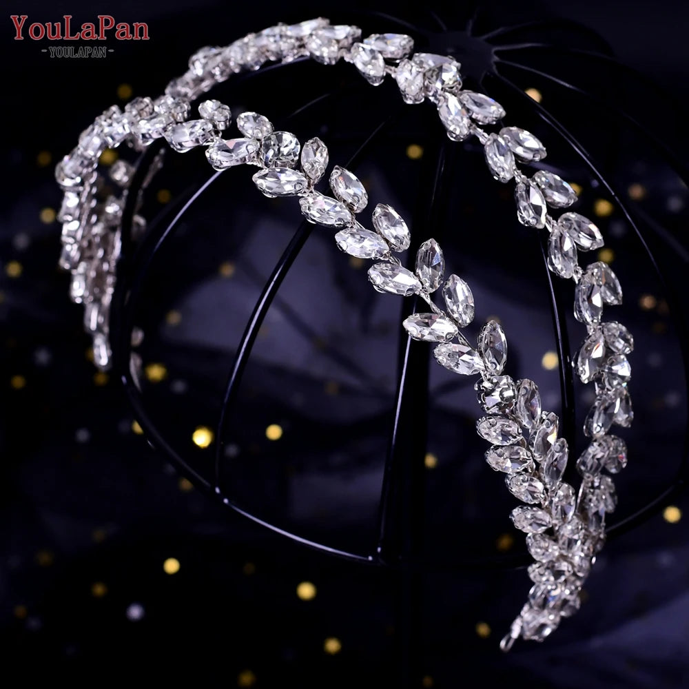 YouLaPan Flower Headband for Bridal Wedding Headpiece Jewelry Hair Accessories Woman Tiara Bride Headdress for Party HP395