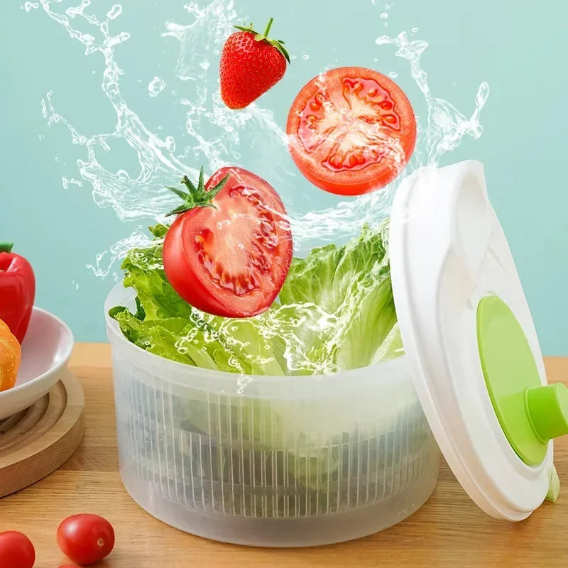 1pc Vegetable Washer Salad Spinner Dryer Drainer Crisp Filter for Washing Dry Leafy Greens Kitchen Tools Salad Spinner