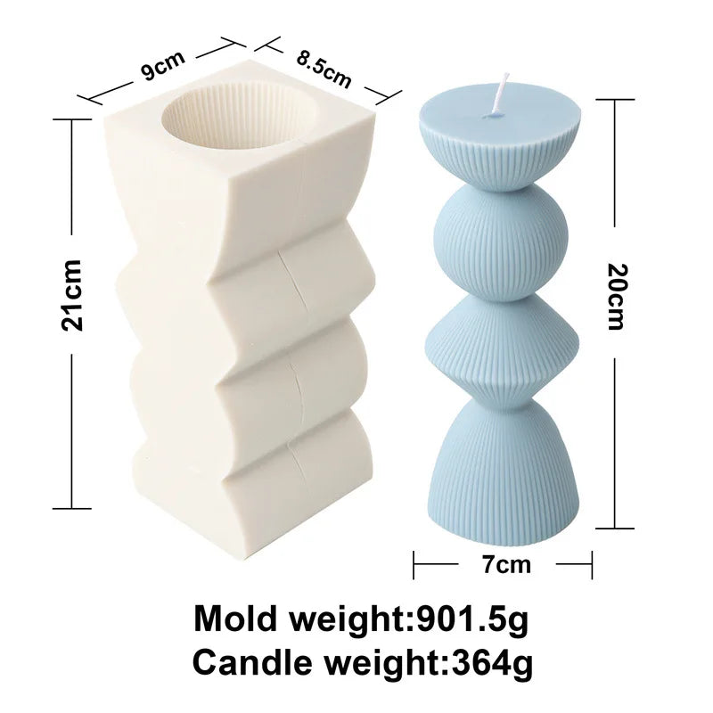 KIMLUD, Upgraded Knot Cylindrical Candle Silicone Mold Bow Knot Stripe Cylindrical Candle Mold Vase Shape Candle Acrylic Plastic mold, sliicone Mold as pic, KIMLUD APPAREL - Womens Clothes