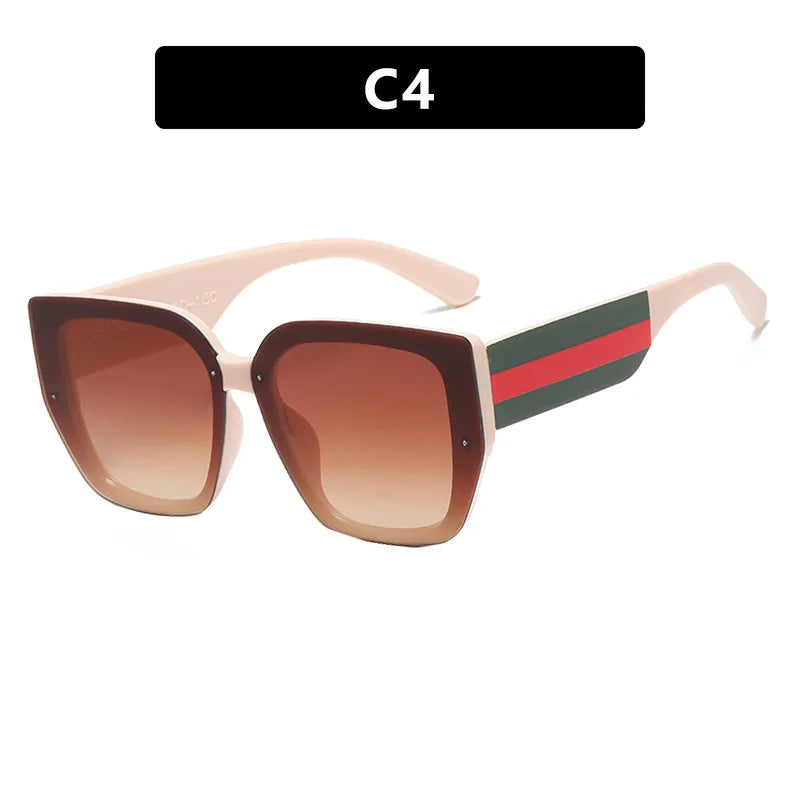 KIMLUD, Polygonal  Mix Color Sunglasses Irregular 2024 New Women Sunglasses Retro Fashion Concave Shape Girls Eyewear Luxury Designer, M410-C4, KIMLUD APPAREL - Womens Clothes