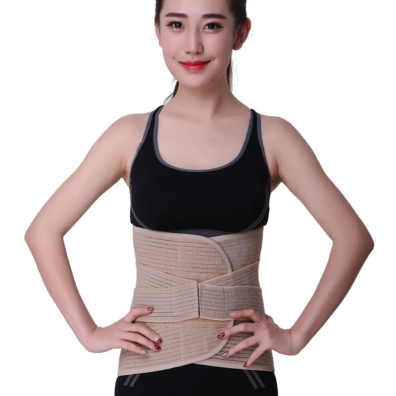 Upgrade Widen Back Brace Support Belt Breathable Compression Waist Trainer Lumbar Support Herniated Disc Waist Pain Relief Belts - KIMLUD