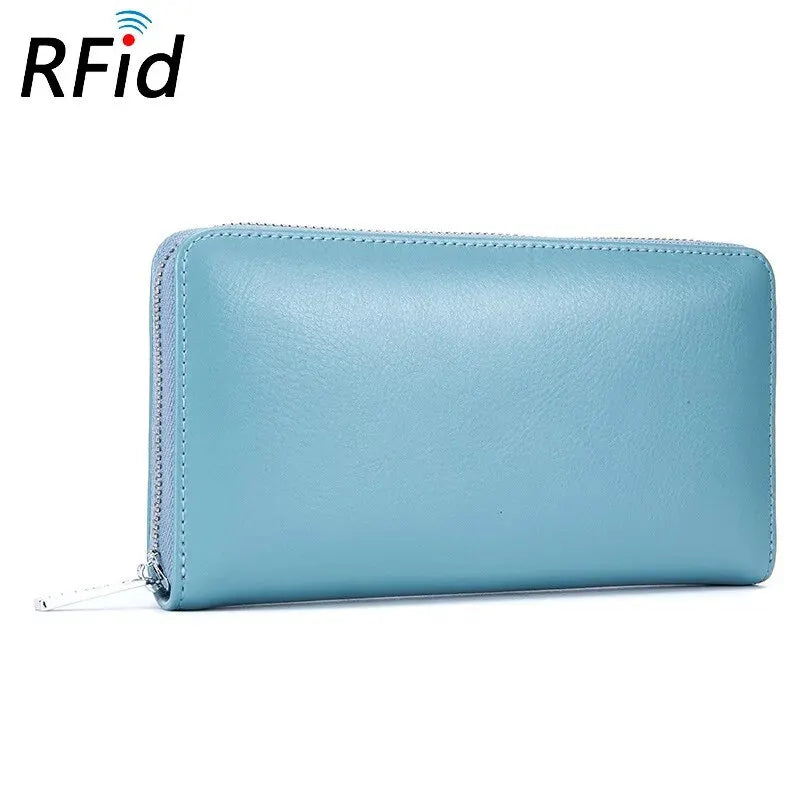 Genuine Leather Wallet Large Capacity Multi Card Slots Multifunctional Card Case for Men and Women