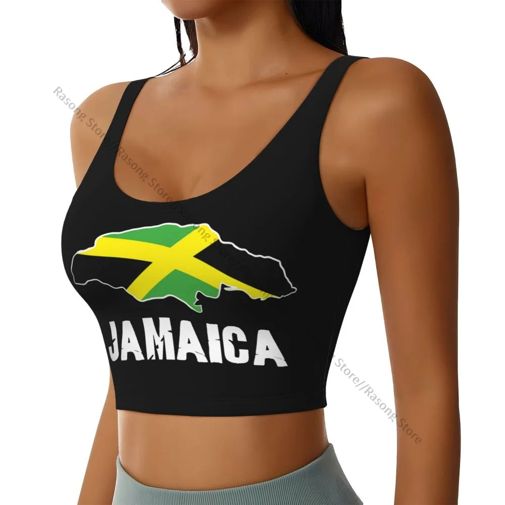 Sports Bra Women Running Yoga Clothes Vest Jamaica Map Gathering Fitness Vest