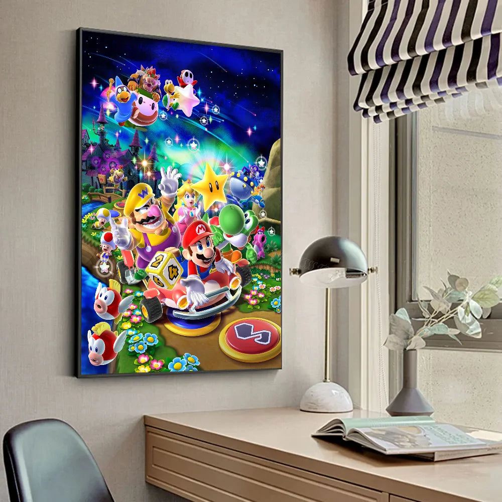 1pc Anime Game Plumber Uncle Mushroom M-Marios Poster Stickers Art Wall Murals Decor Game - KIMLUD