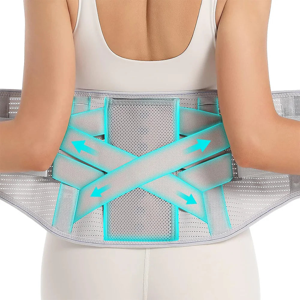 KIMLUD, Back Brace for Lower Back Pain Relief - Back Support Belt with 3 Removable Stays for Women & Men for Herniated Disc, Sciatica, KIMLUD Womens Clothes