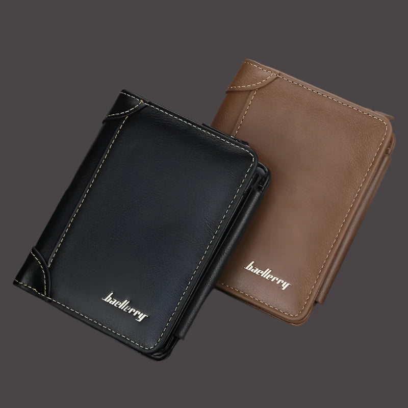 New PU Leather Men Wallets High Quality Zipper Short Desigh Card Holder Male Purse Vintage Coin Holder Men Wallets