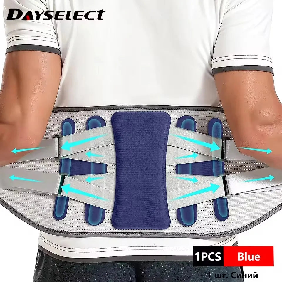 KIMLUD, Back Brace Support Belt For Lower Back Pain Relief Adjustable Men Women Waist Lumbar Support Sciatica Scoliosis Herniated Disc, Blue / XXL, KIMLUD APPAREL - Womens Clothes