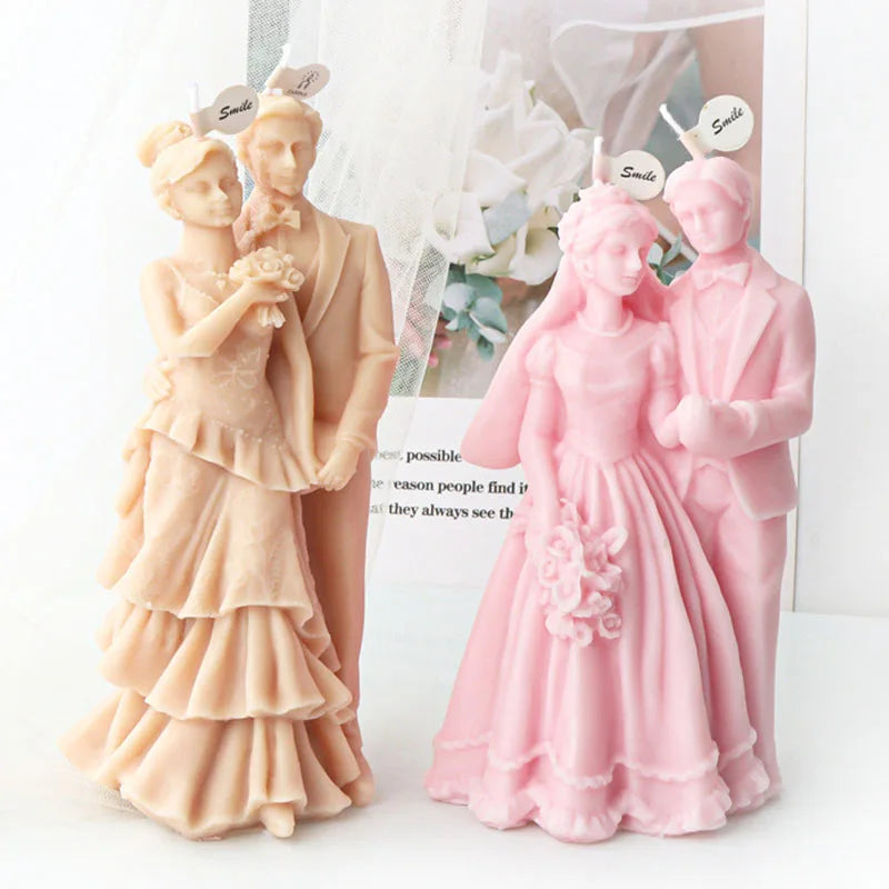 Wedding Ceremony Candle Silicone Mold Bride and groom Sweet Companion DIY Scented Candle Gypsum Mould Valentine's Day Decor Gift