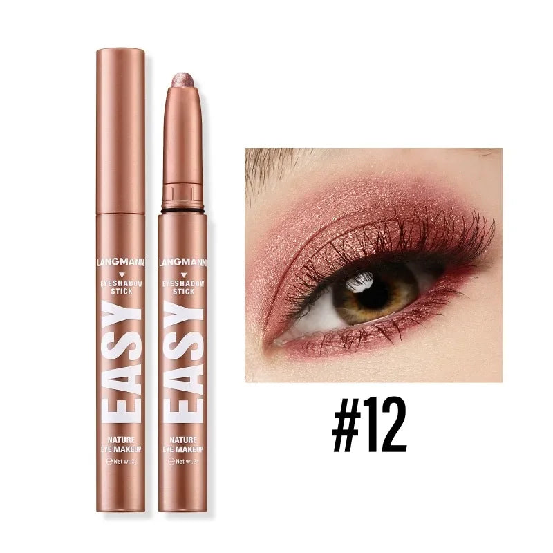 KIMLUD, Pearlescent Eyeshadow Pencil Glitter Silkworm Liner Pen Highlighter Shimmer Lasting Matte Eye Shadow Stick Eyes Makeup Cosmetics, 12, KIMLUD APPAREL - Womens Clothes