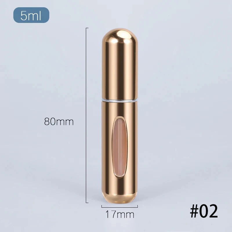 5ml Multi Color Aluminum Mini Perfume Bottle with Spray Pump Portable Empty Refillable Atomizer Bottle for Travel Essential - KIMLUD