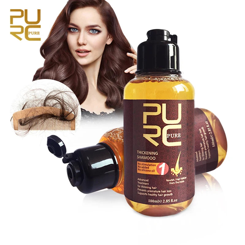 PURC Herbal Ginseng Shampoo Hair Growth Essence Treatment For Hair Regrowth Serum Repair Hair Root Thicken Hair Care 11.11