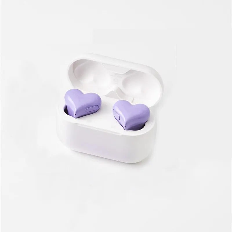 AX30 New Heart Shaped Wireless Design Girls In Ear Wireless Bluetooth Earphones Cute And Fashionable Appearance - KIMLUD